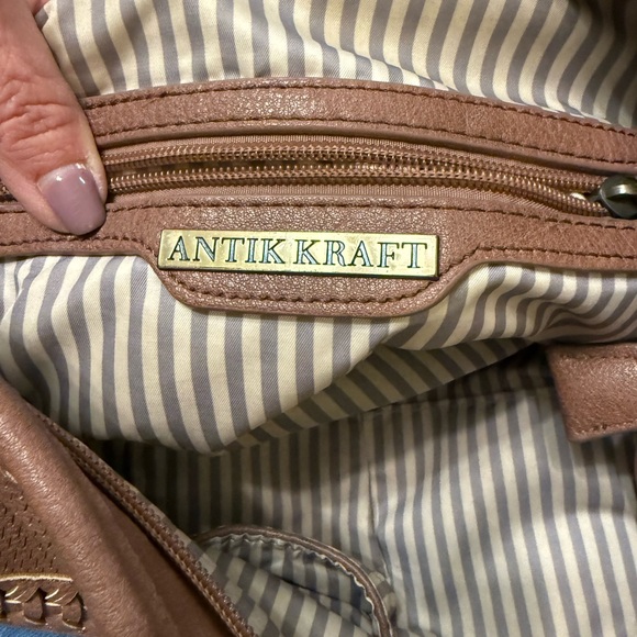 Antik Kraft Brown Hobo Bag with Woven Details - Picture 5 of 6